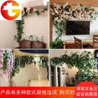仿真绿植墙面管道装饰室内客厅假树绿叶藤条树枝树藤藤蔓植物造景