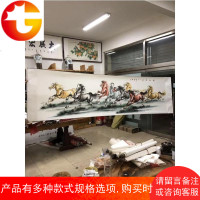 巨幅国画彩马八骏图马到成功八马图马画水墨画真迹客厅字画
