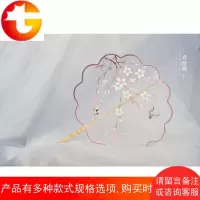 清新系原创透明手绘团扇古扇工艺扇汉服礼物送老外新品热卖