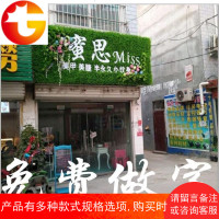 商场头植物墙店铺招牌花墙仿真草坪背景墙垂直绿化墙挂壁花艺