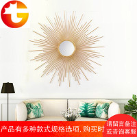 欧式金属壁饰玄关客厅墙面壁挂墙饰金色太阳镜装饰品轻奢墙上挂饰