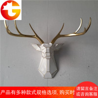 创意个性几何鹿头壁挂鹿头装饰壁饰 家居客厅玄关过道墙面装饰品