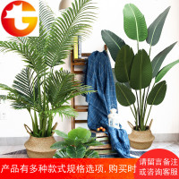 北欧仿真植物装饰落地花客厅龟背竹摆件盆栽绿植绿色大旅人蕉假花
