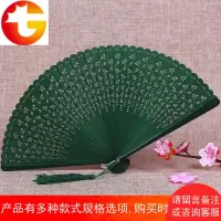 中国风全竹扇子古风折扇雕刻镂空日式女士工艺礼品扇子古典夏季小