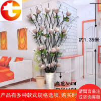 叶脉干花束假花仿真花摆件落地花艺干枝套装客厅装饰花插花瓶 邮