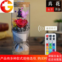 永生花玻璃罩礼盒母亲节生日礼物蓝色妖姬干花玫瑰花束摆件送女友