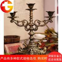 欧式贵族烛台铸铁工艺品雕花铁艺烛台蜡台复古蜡烛台家居婚庆摆设