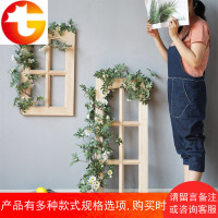 [花格窗]原创摄影道具壁饰壁挂北欧风摆件仿真花藤条挂饰