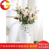 现代简约北欧家居创意花瓶摆件客厅插花桌面玄关餐桌镂空陶瓷摆件