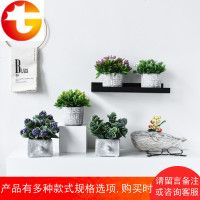 ins北欧简约创意水泥色仿真植物盆景小盆栽电视机柜格子装饰摆设
