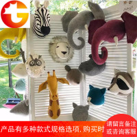 ins北欧羊毛毡动物头壁挂儿童房墙饰立体装饰纯手工壁饰