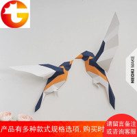 创意3D几何立体鸟类家居墙饰北欧风ins简约装饰摆件动物纸模DIY