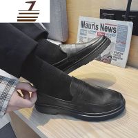 尗卡大码商务休闲乐福鞋潮英伦黑色圆头马丁鞋西装男鞋复古男士小皮鞋