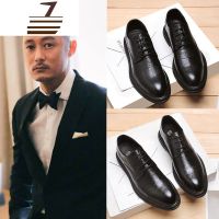 尗卡商务正装休闲皮鞋男英伦韩版潮流青年黑色厚底增高西装婚礼鞋休闲鞋