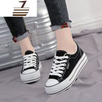 尗卡低帮厚底帆布鞋女2020韩版松糕底休闲ulzzang百搭板鞋潮