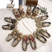 尗卡民族风编鞋女鞋亚麻布鞋复古鞋女帆布鞋一脚蹬懒人渔夫鞋