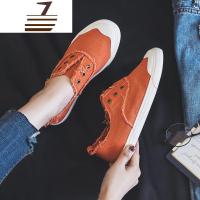 尗卡香港潮牌2020新款学生韩版懒人鞋一脚蹬布鞋小白鞋子帆布鞋女