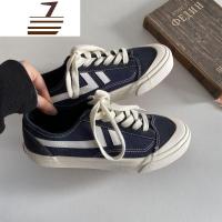 尗卡小桃韩国ulzzang万年款帆布鞋港味藏青色经典滑板鞋街头女鞋