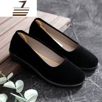 尗卡女 平底方口女鞋酒店工作鞋 软底防滑妈妈单鞋