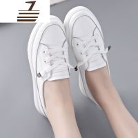 尗卡2020新款真皮小白鞋女韩版厚底松糕底休闲鞋运动白色板鞋百搭女鞋