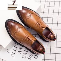尗卡商务棕色休闲皮鞋男英伦新郎结婚礼伴郎鞋拍婚纱照皮鞋男婚鞋正装休闲鞋