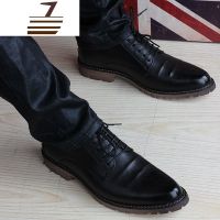 尗卡男士皮鞋黑色商务正装尖头韩版英伦休闲鞋西装青年潮流男鞋