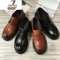 尗卡男士皮鞋真皮系带正装男鞋牛皮商务皮鞋男英伦潮流男婚鞋大头皮鞋休闲鞋