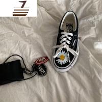 尗卡许刘芒 小雏菊帆布鞋女2020新款韩国ins学生街拍百搭滑板鞋子