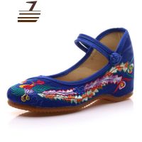 尗卡传统布鞋汉服鞋子彩凤秀禾婚鞋绣花布鞋女单鞋牛津底民族风舞蹈鞋