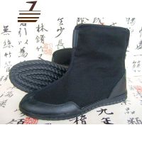 尗卡中式禅意传统官靴单靴民俗布鞋男款男靴帆布 棉居士鞋休闲鞋