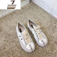 尗卡韩版新款网红分趾猪蹄鞋女平底百搭羊蹄休闲系带帆布鞋潮