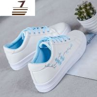 尗卡2020新款韩版平底系带休闲小白鞋运动初中高中学生女白鞋单鞋