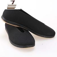 尗卡中国风布鞋男鞋传统老人鞋舒适平跟休闲晨练功夫鞋唐装圆口一脚蹬休闲鞋