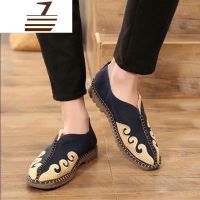 尗卡新款中国风男洒鞋唐装中式功夫鞋大码复古风传统民族绣花刺绣布鞋休闲鞋