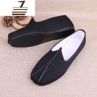 尗卡男传统手工休闲防滑软底大码网红社会鞋黑色鹰嘴洒布鞋休闲鞋