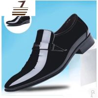 尗卡皮鞋男士真皮鞋透气正装商务休闲英伦尖头套脚韩版新郎鞋子休闲鞋