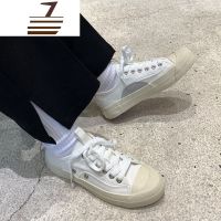 尗卡许刘芒 2020新款韩版学生帆布鞋女休闲百搭圆头系带拼色板鞋