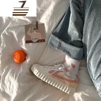 尗卡金屿鹿 渐变帆布鞋ins街拍韩版原宿少女板鞋chic港风学生休闲鞋潮