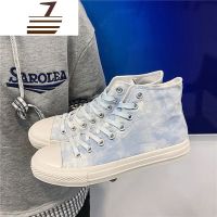 尗卡2020新款鞋子帆布鞋男高帮手绘涂鸦学生潮鞋韩版休闲百搭男鞋