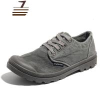 尗卡帆布鞋男低帮休闲鞋透气复古户外运动工装鞋登山鞋潮流百搭板鞋子