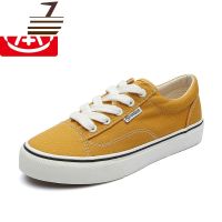 尗卡姜休闲平底板鞋港味久留米硫化帆布鞋潮鞋落叶女鞋子