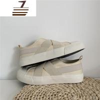 尗卡自制款/2020新款ins小众复古帆布鞋女百搭一脚蹬懒人鞋子潮鞋