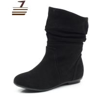 尗卡马丁靴女短靴百搭短筒平底磨砂靴子女款中筒靴女靴休闲新款女士靴子