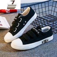 尗卡2020帆布鞋男魔术贴休闲韩版潮流板鞋子百搭男鞋初中生学生鞋