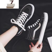 尗卡新款高帮帆布潮鞋韩版潮流2020男鞋百搭休闲板鞋高邦布鞋帆布鞋