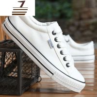 尗卡白色帆布鞋男韩版休闲鞋透气板鞋子低帮布鞋学生球鞋男单鞋