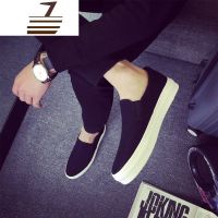 尗卡男式帆布鞋一脚蹬低帮厚底增高韩版休闲潮鞋懒汉人时尚单鞋