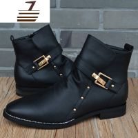 尗卡男靴子潮流马丁靴男英伦短靴工装靴高帮男士时尚皮鞋韩版