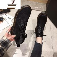 尗卡马丁靴女2020新款款百搭英伦风蕾丝网面透气系带休闲厚底短靴子女士靴子