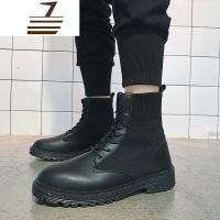 尗卡马丁靴男ins透气2020新款袜靴百搭英伦风网红帅气机车短靴子